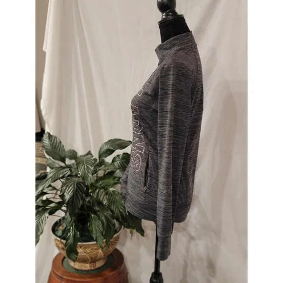 Pel Athletic Womens Lions Full Zip Track Jacket Gray Space Dye Small - Picture 3 of 7